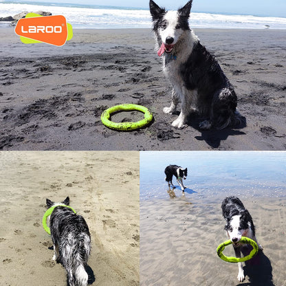 Dog Flying Ring Toys,Floating Flying Dog Disc Toys,Summer Pet Training Outdoor Durable Chew Toys for Medium and Large Dogs (Large Green/30Cm)