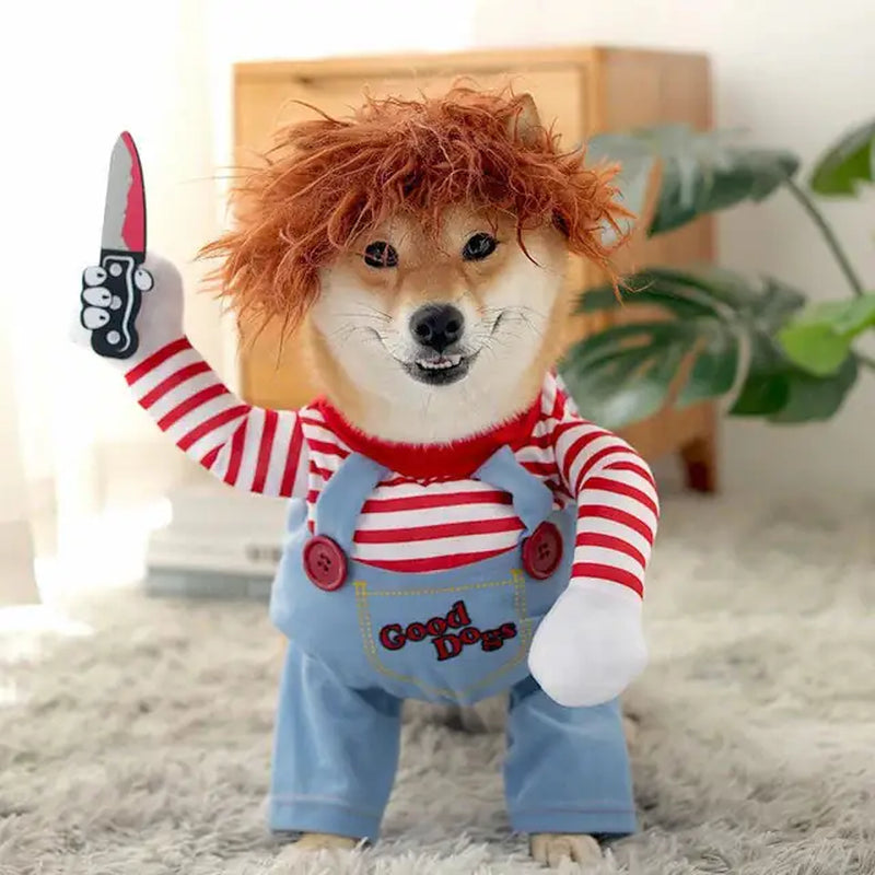 Devilishly Stylish Chucky Dog Costume