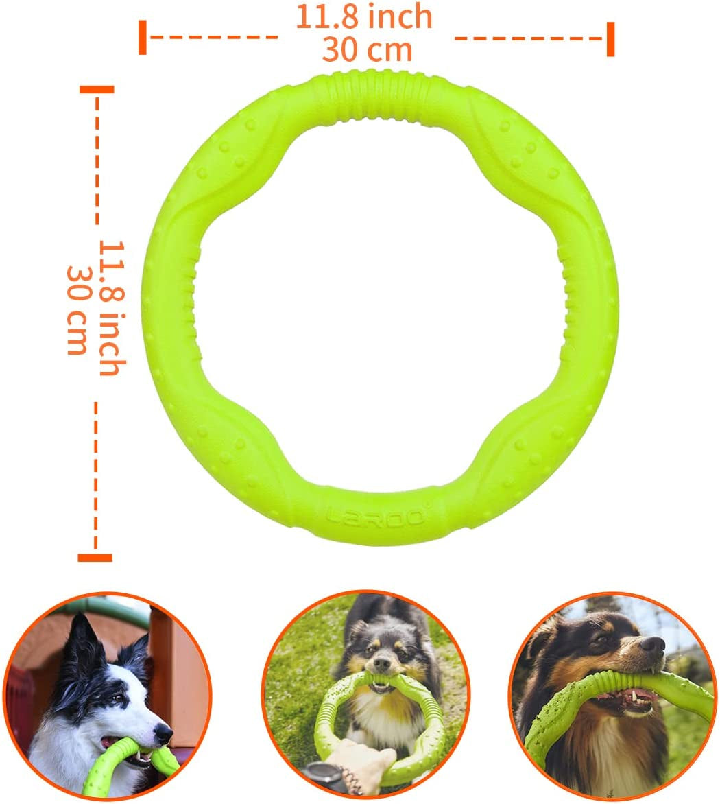 Dog Flying Ring Toys,Floating Flying Dog Disc Toys,Summer Pet Training Outdoor Durable Chew Toys for Medium and Large Dogs (Large Green/30Cm)