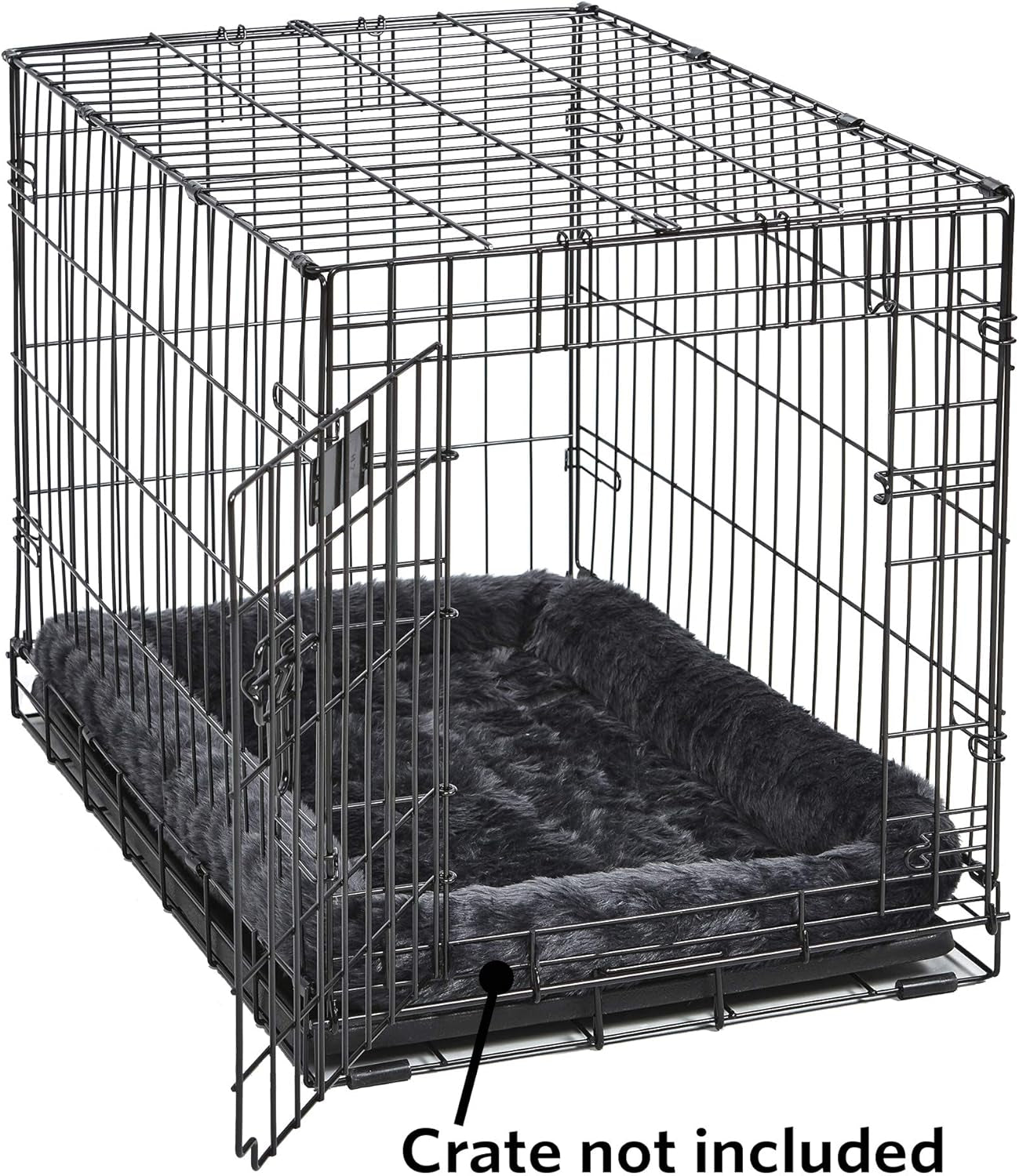 Pet Products Gray Dog Bed | Bolster Dog Bed Fits Metal Dog Crates | Machine Wash & Dry