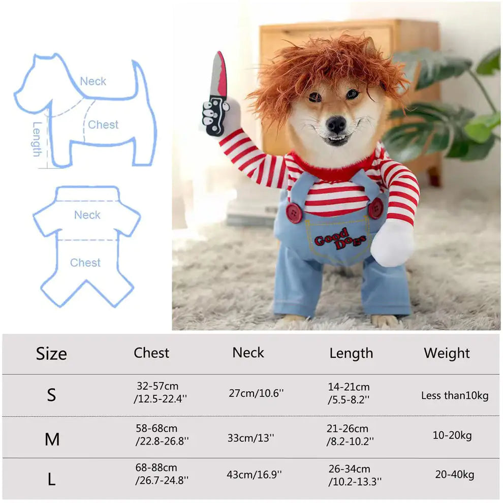 Devilishly Stylish Chucky Dog Costume